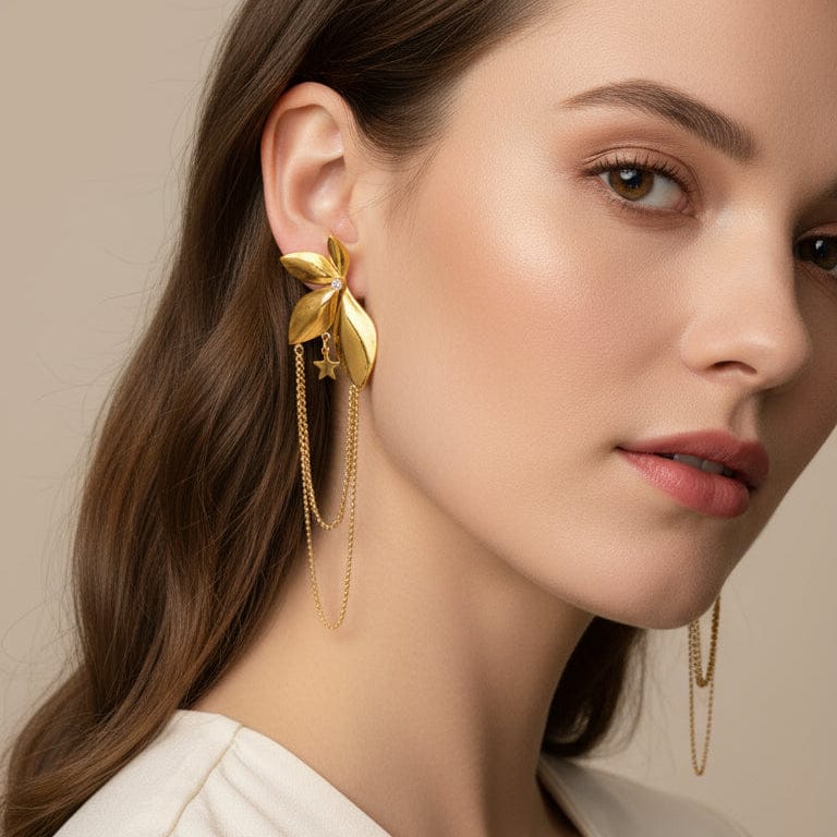 Liekoo Plant Drop Earrings – Nature Inspired Elegance