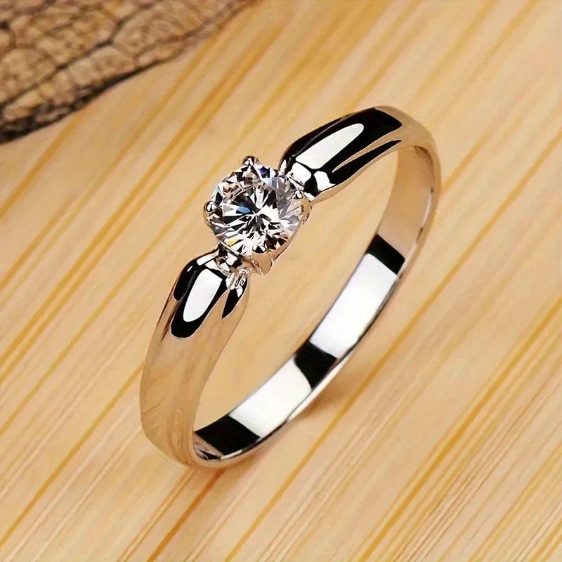 White Zircon Ring
