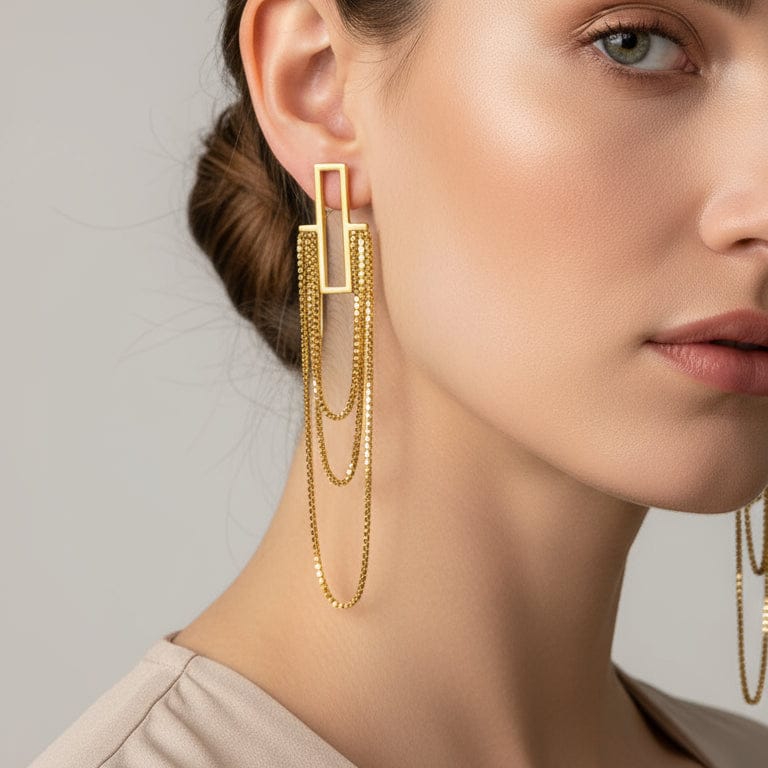 Liekoo Irregular Drop Earrings – Modern Minimalist Elegance