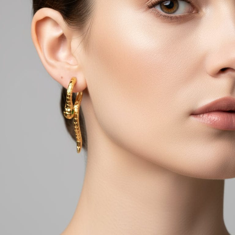 Pendientes de serpiente de oro