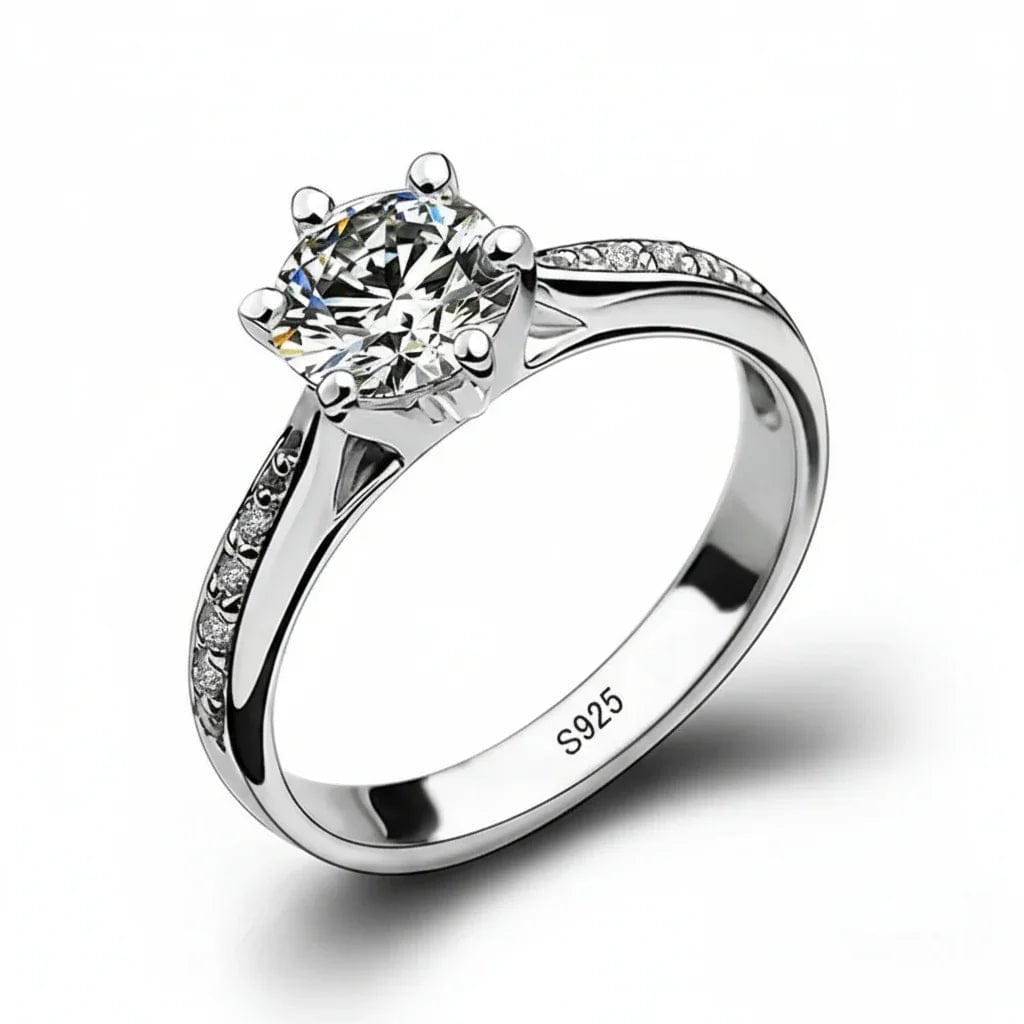 Elegant 925 Silver Six-Claw Women's Ring – Classic & Sophisticated Design