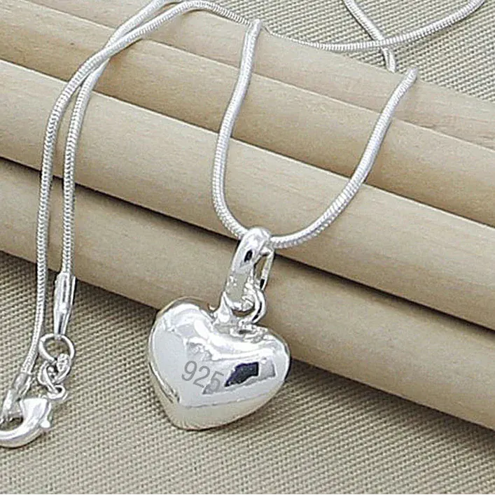 Liekoo 925 Sterling Silver Heart Pendant Necklace – Timeless Elegance