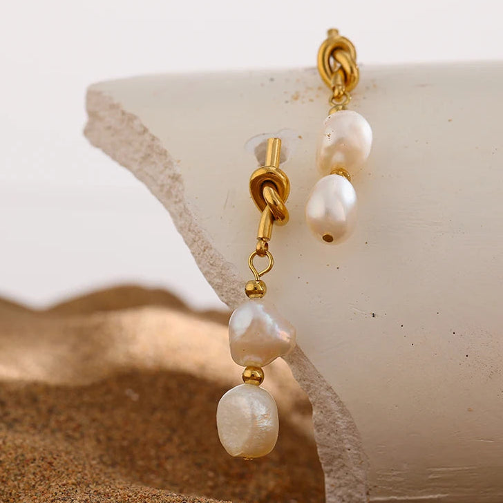 Pendientes de perla colgante