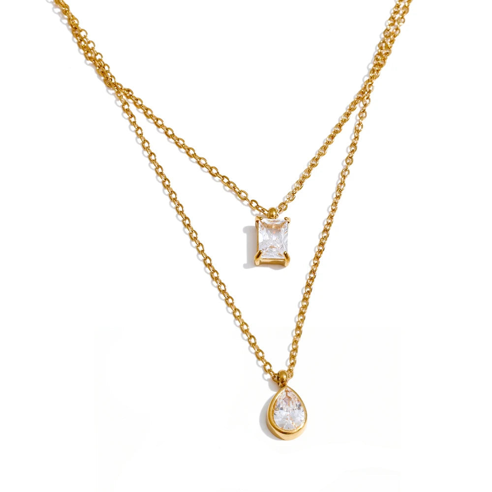 Collar de doble capa de circonitas