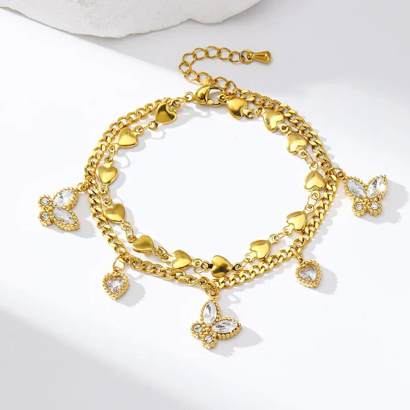 Pulsera de mariposa con circonitas