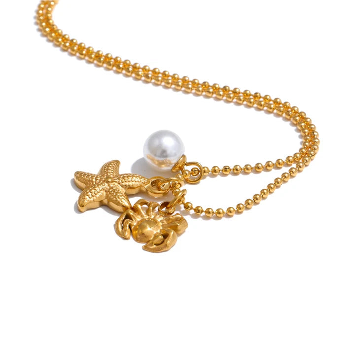 Collar de perlas marinas