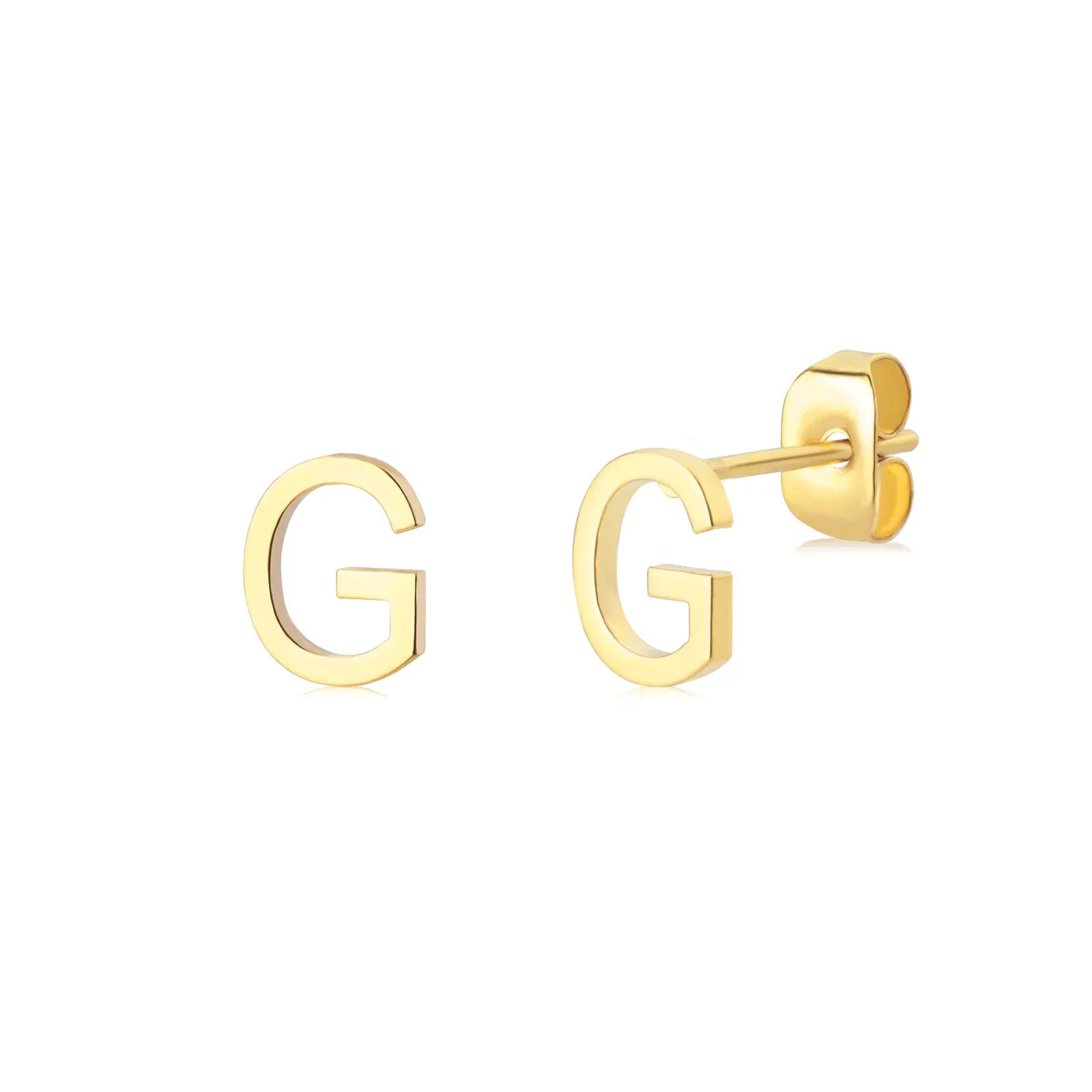 Cute A-Z Initial Letter Earrings for Women Gold Color Stainless Steel Stud Earrings Christmas Piercing Earring Fashion Jewelry