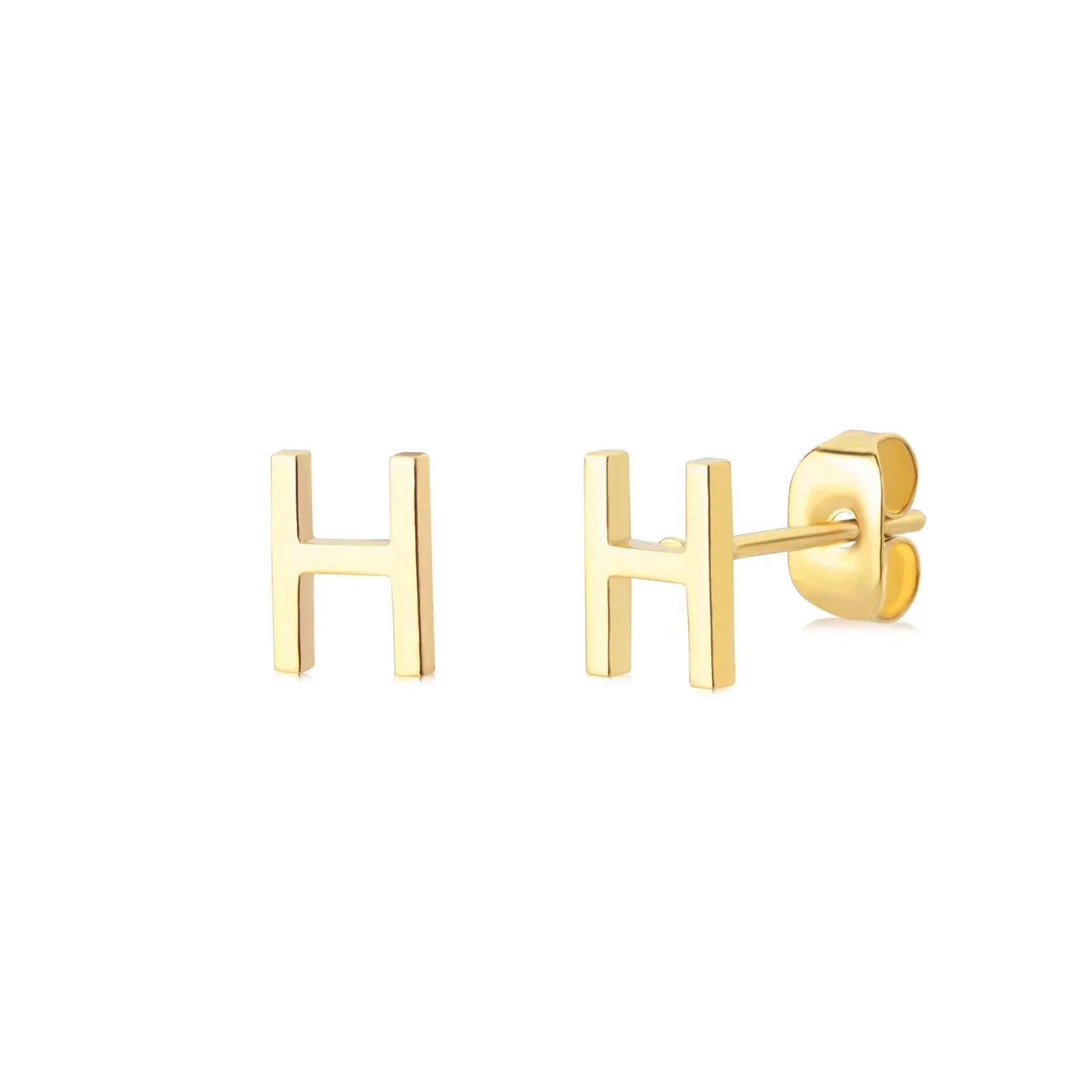 Cute A-Z Initial Letter Earrings for Women Gold Color Stainless Steel Stud Earrings Christmas Piercing Earring Fashion Jewelry