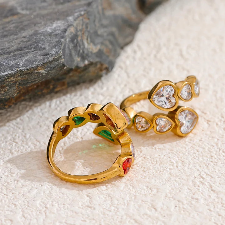 Delicate Zircon Heart Ring