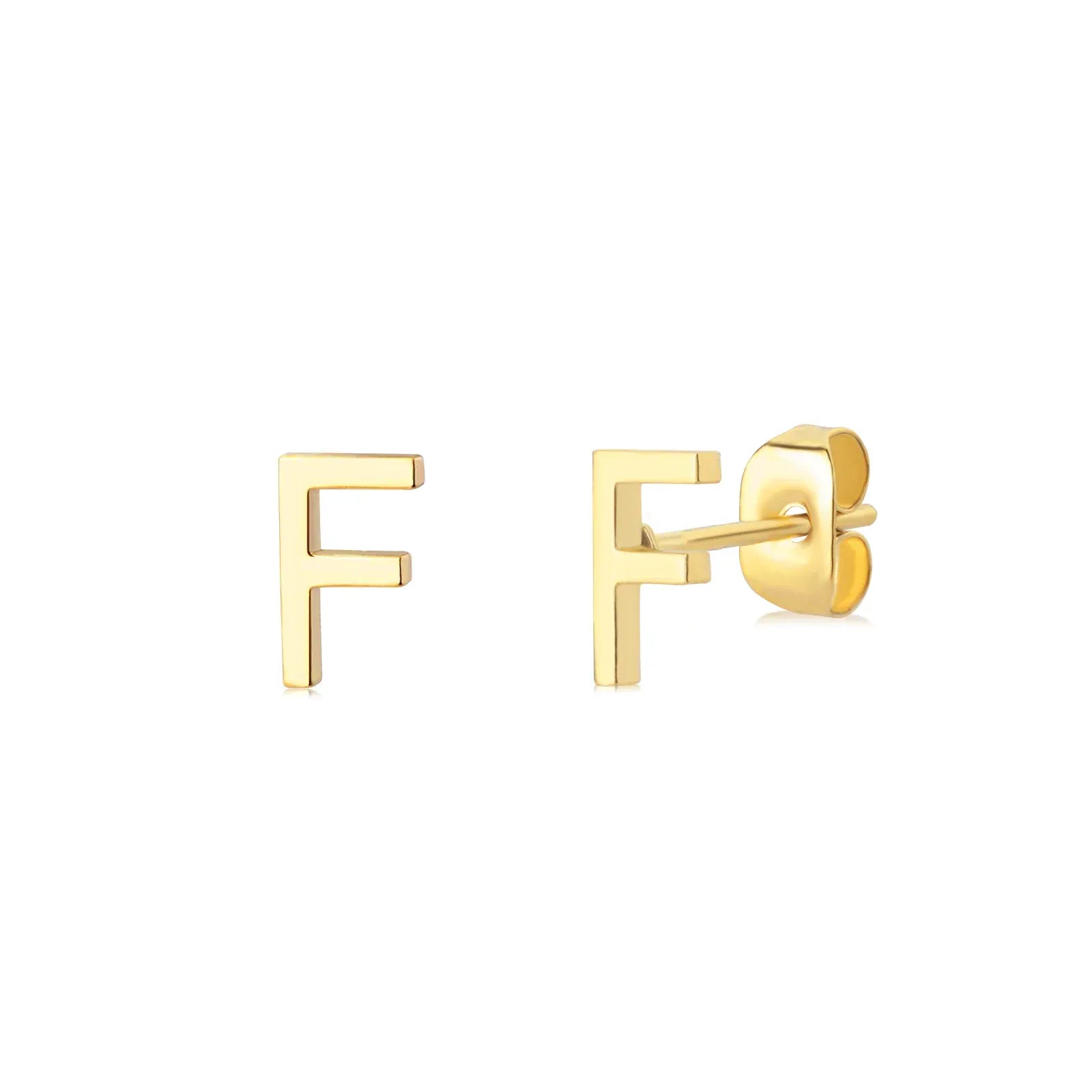 Cute A-Z Initial Letter Earrings for Women Gold Color Stainless Steel Stud Earrings Christmas Piercing Earring Fashion Jewelry