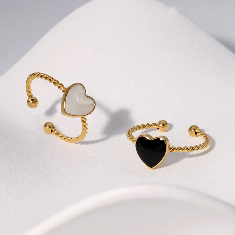 Liekoo Plated Heart Open Ring – Vintage Charm