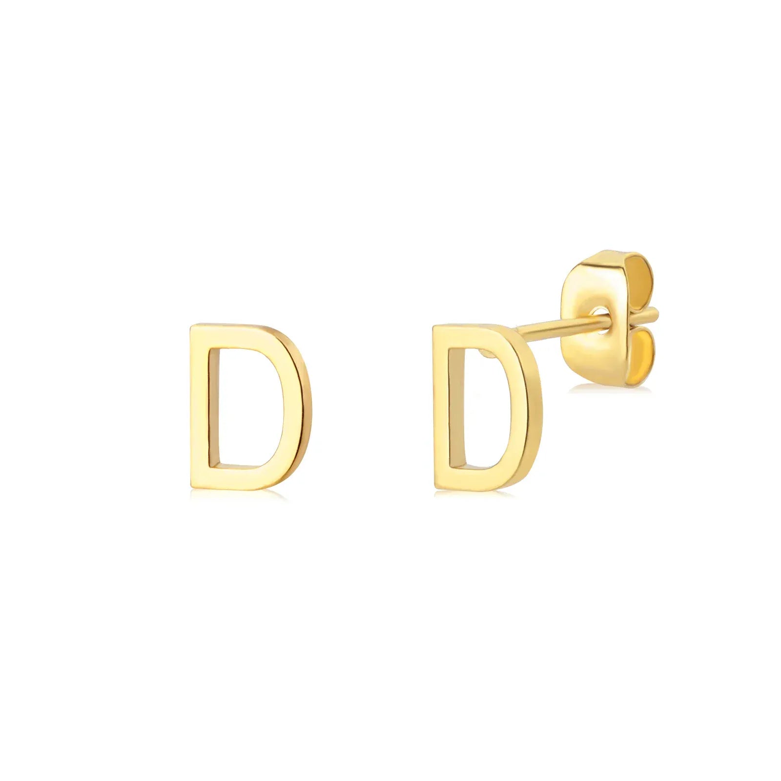 Cute A-Z Initial Letter Earrings for Women Gold Color Stainless Steel Stud Earrings Christmas Piercing Earring Fashion Jewelry