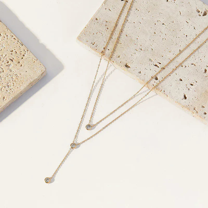 Liekoo Water Drop Pendant Necklace – Elegant Sparkle