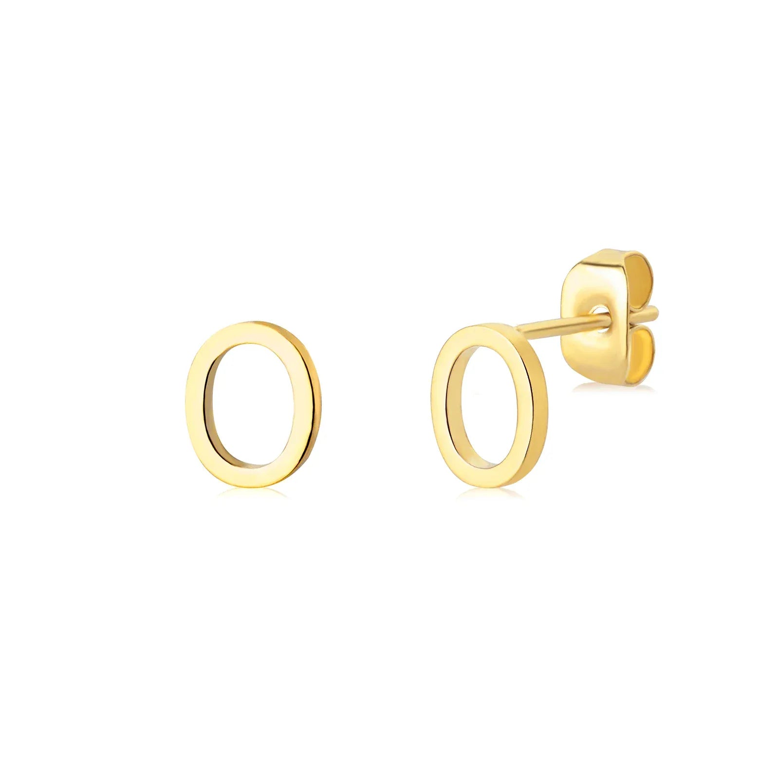 Cute A-Z Initial Letter Earrings for Women Gold Color Stainless Steel Stud Earrings Christmas Piercing Earring Fashion Jewelry