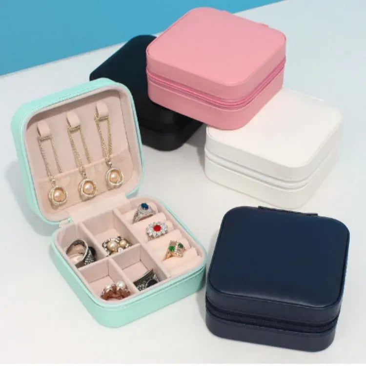 Portable Mini Leather Jewelry Storage Box