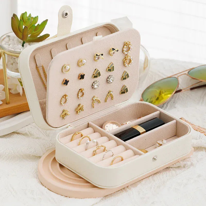 Portable Leather Jewelry Storage Box