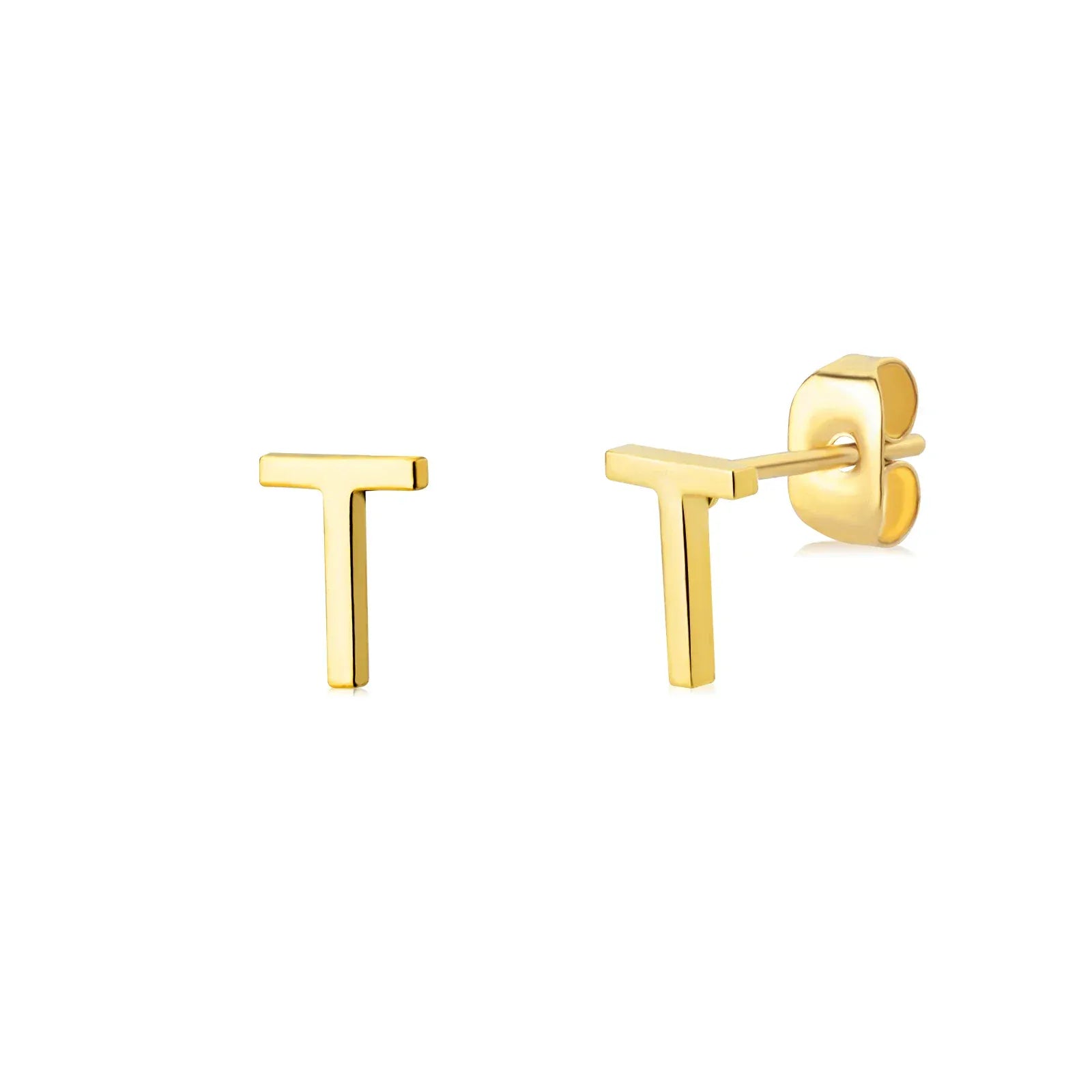 Cute A-Z Initial Letter Earrings for Women Gold Color Stainless Steel Stud Earrings Christmas Piercing Earring Fashion Jewelry