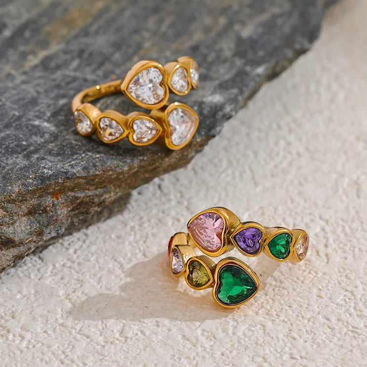 Delicate Zircon Heart Ring
