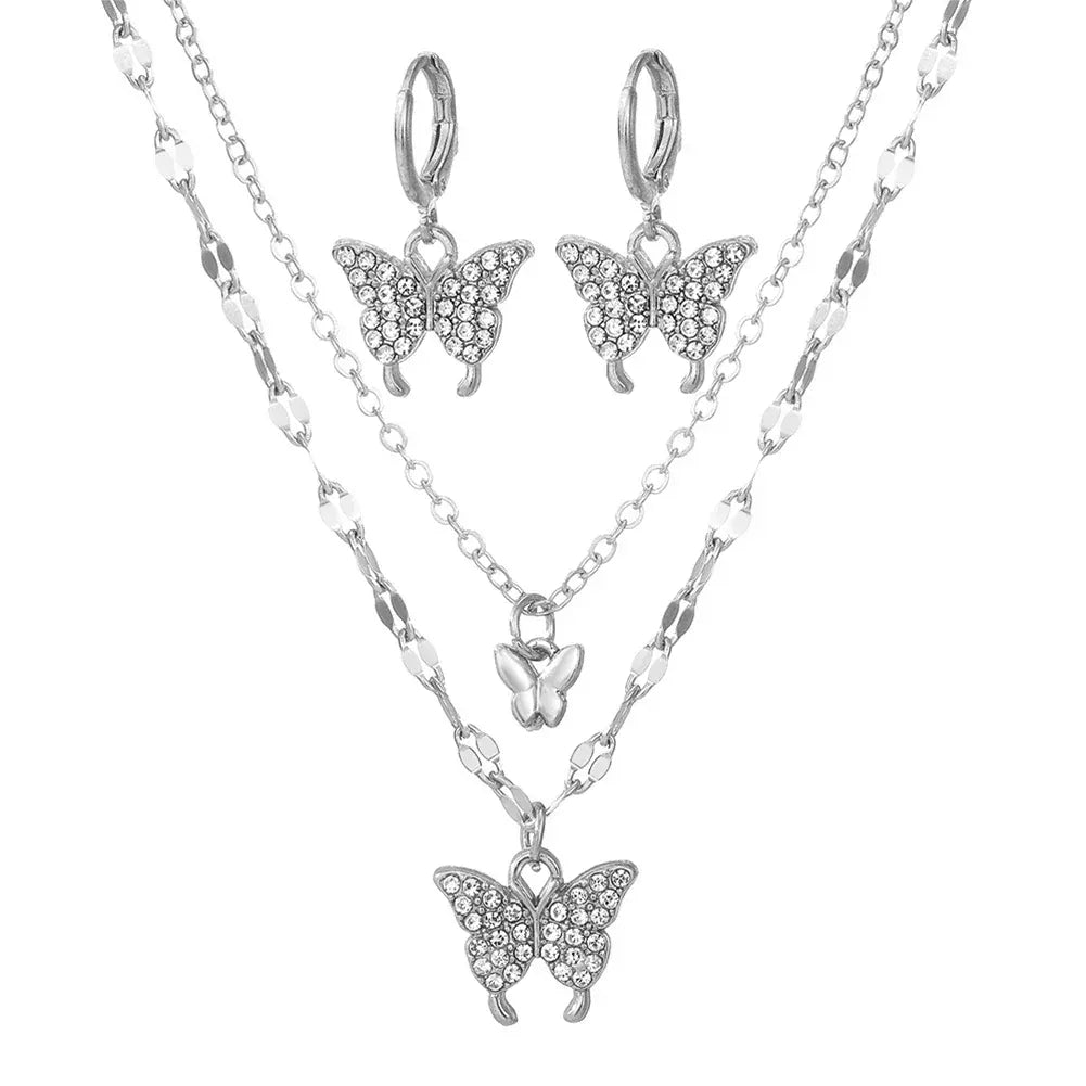 Liekoo Butterfly Crystal Jewelry Set – Elegant Design & Timeless Sparkle