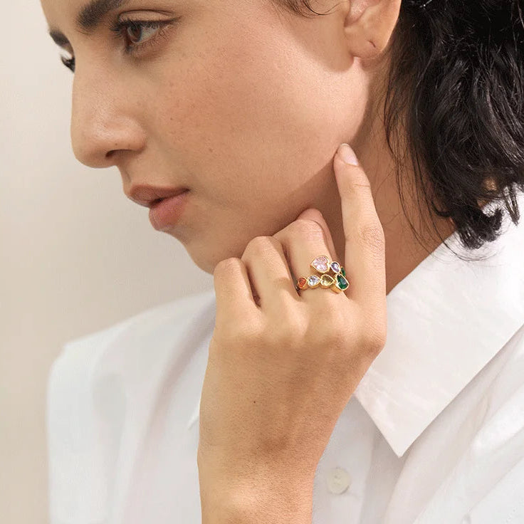 Delicate Zircon Heart Ring