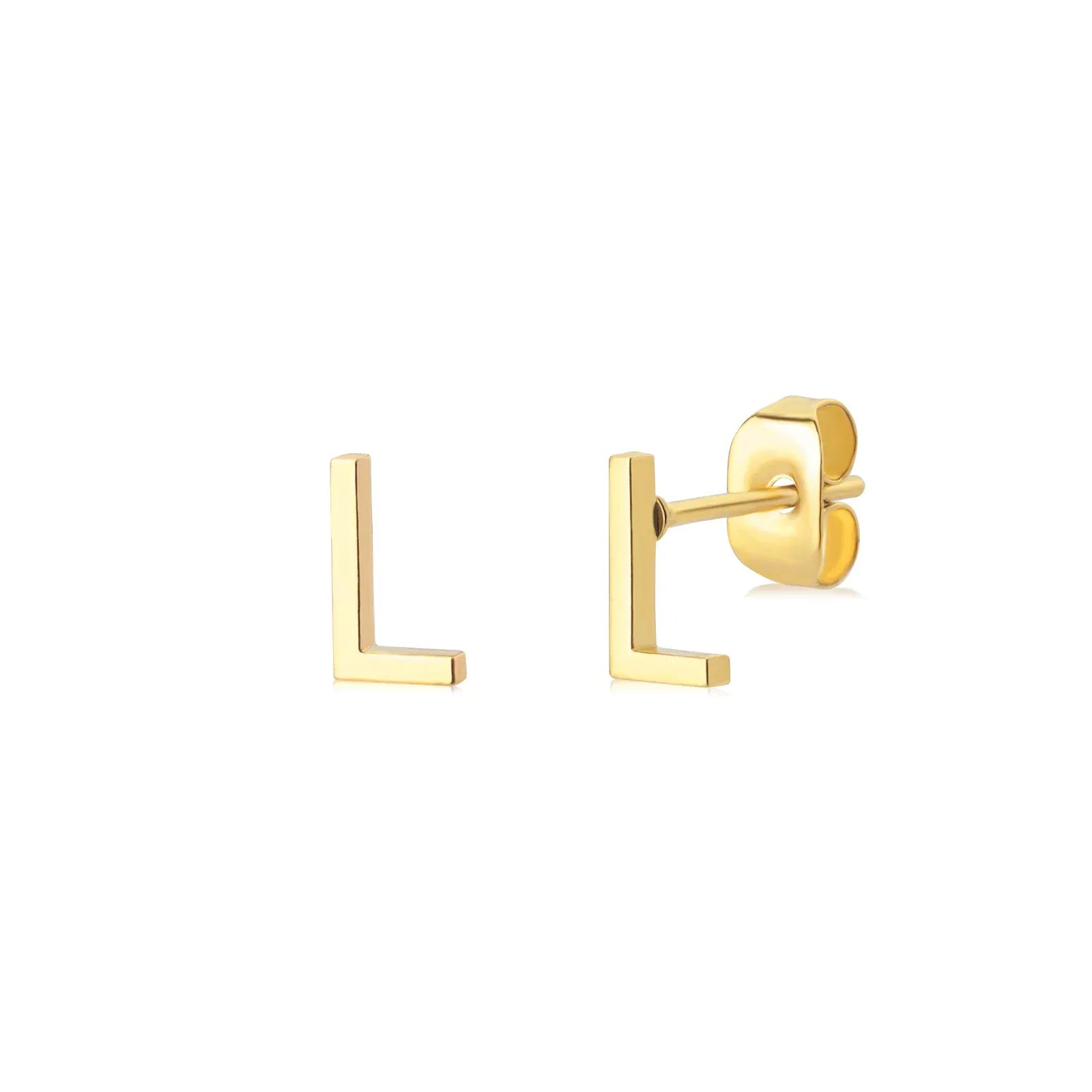Cute A-Z Initial Letter Earrings for Women Gold Color Stainless Steel Stud Earrings Christmas Piercing Earring Fashion Jewelry