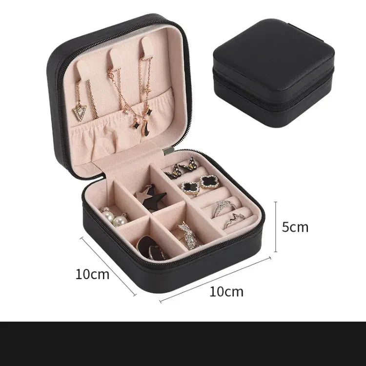 Portable Mini Leather Jewelry Storage Box