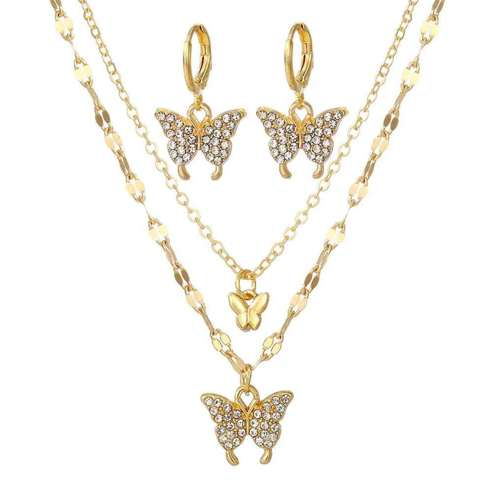 Liekoo Butterfly Crystal Jewelry Set – Elegant Design & Timeless Sparkle