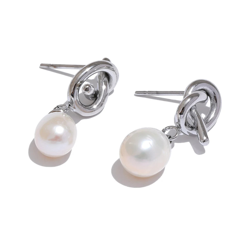 Pendiente de perla simple