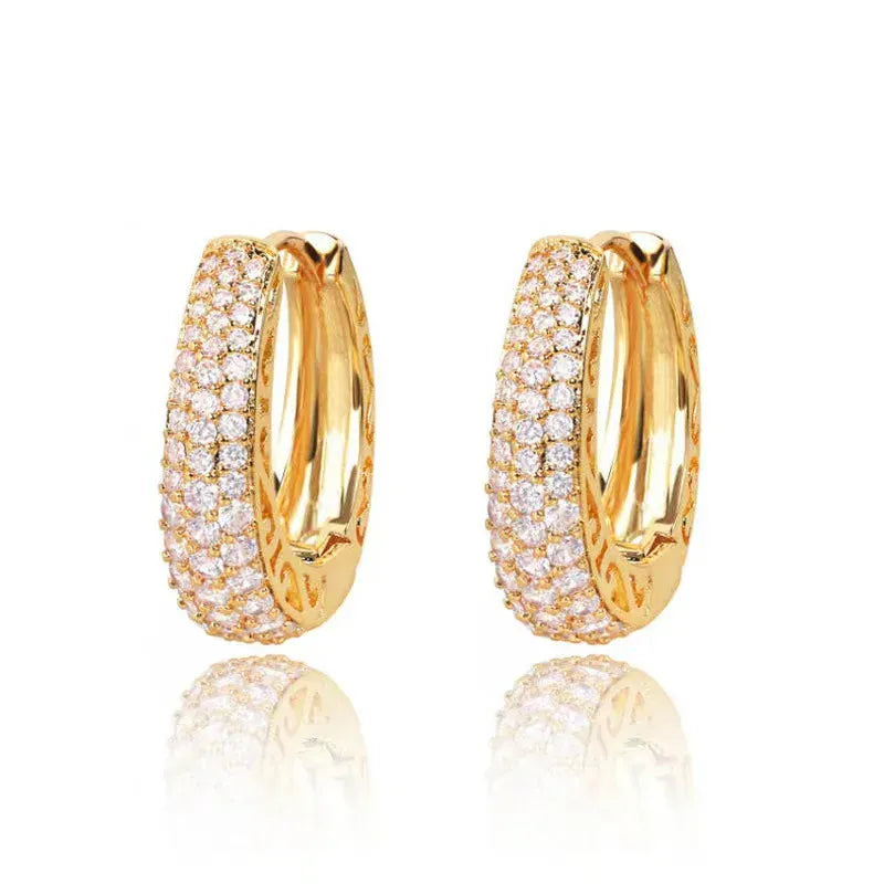 Liekoo Cubic Zirconia Hoop Earrings – Elegant Sparkle