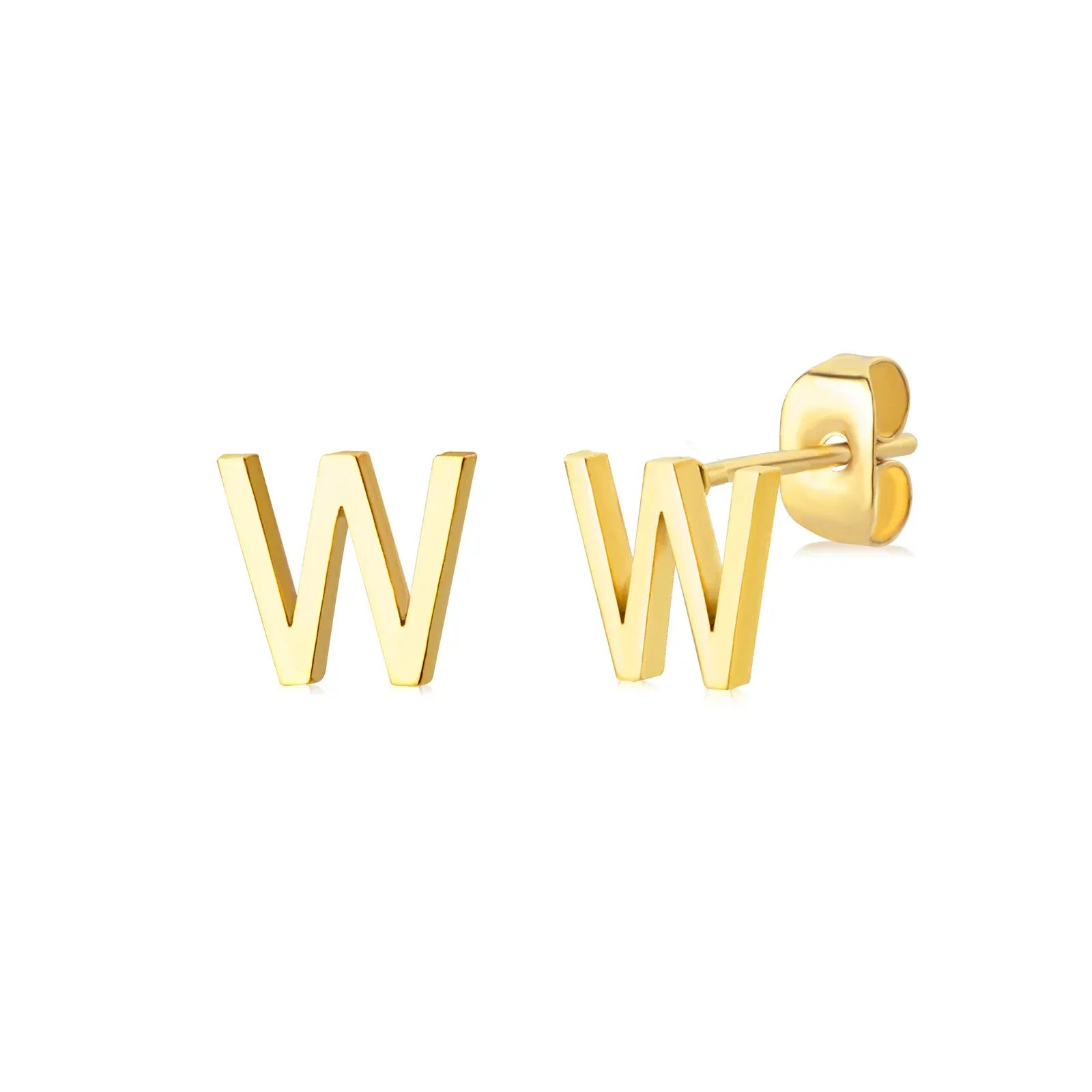 Cute A-Z Initial Letter Earrings for Women Gold Color Stainless Steel Stud Earrings Christmas Piercing Earring Fashion Jewelry