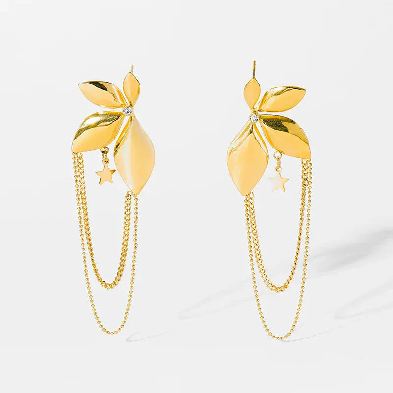 Liekoo Plant Drop Earrings – Nature Inspired Elegance