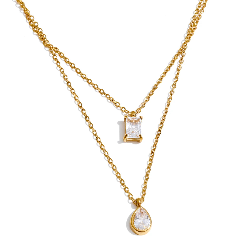 Collar de doble capa de circonitas