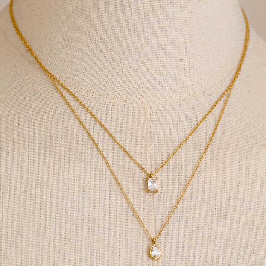 Collar de doble capa de circonitas