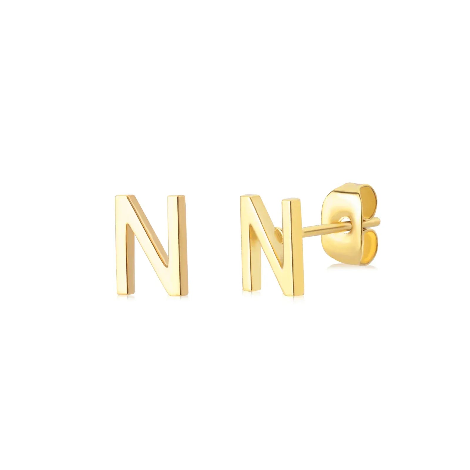 Cute A-Z Initial Letter Earrings for Women Gold Color Stainless Steel Stud Earrings Christmas Piercing Earring Fashion Jewelry