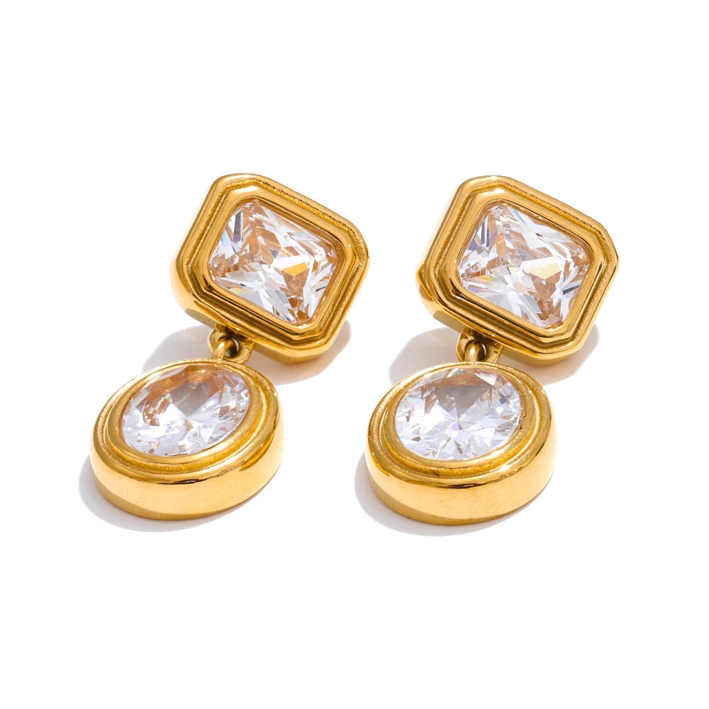 Shiny Cubic Zirconia Earrings