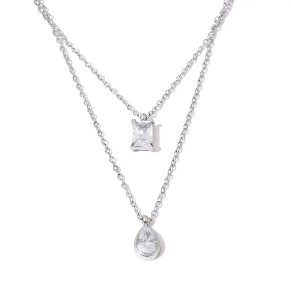 Collar de doble capa de circonitas