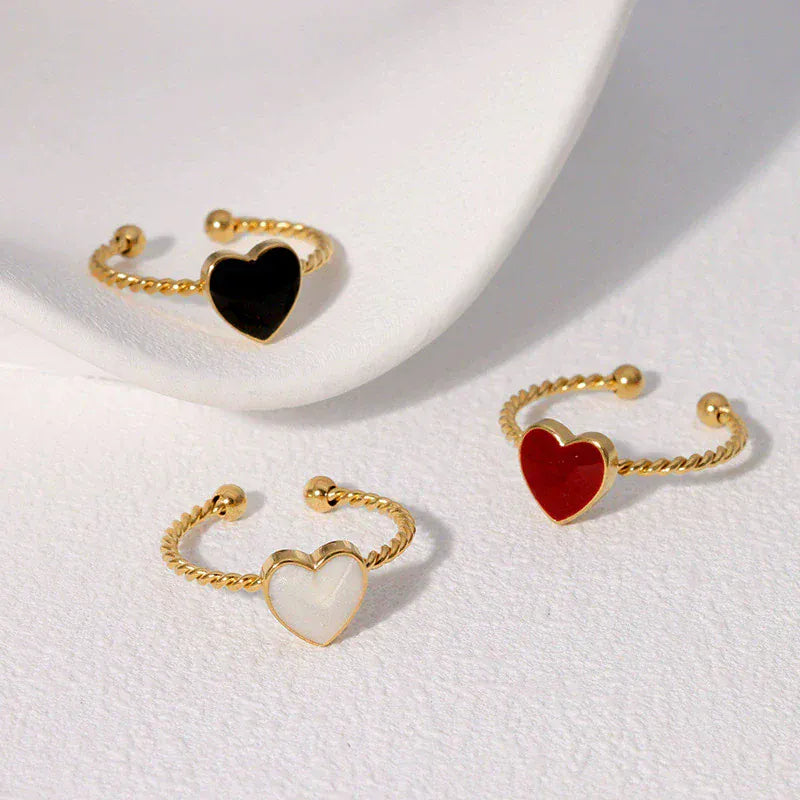 Liekoo Plated Heart Open Ring – Vintage Charm