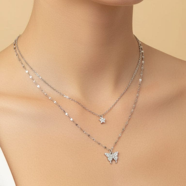 Collar de doble mariposa