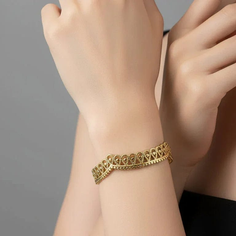 Elegant Crown Shape 18K Gold Plated Bracelet