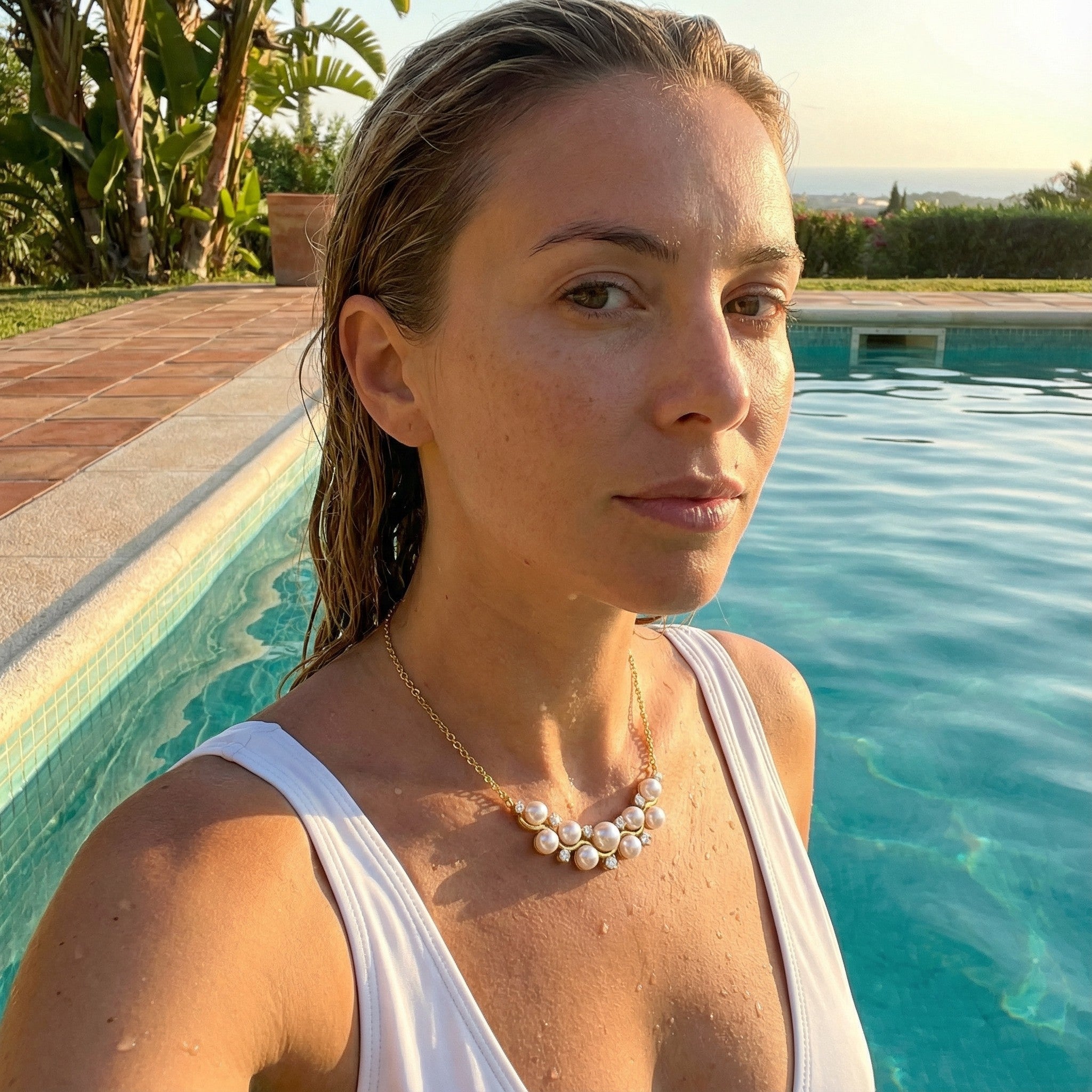 Collar de rama de perla