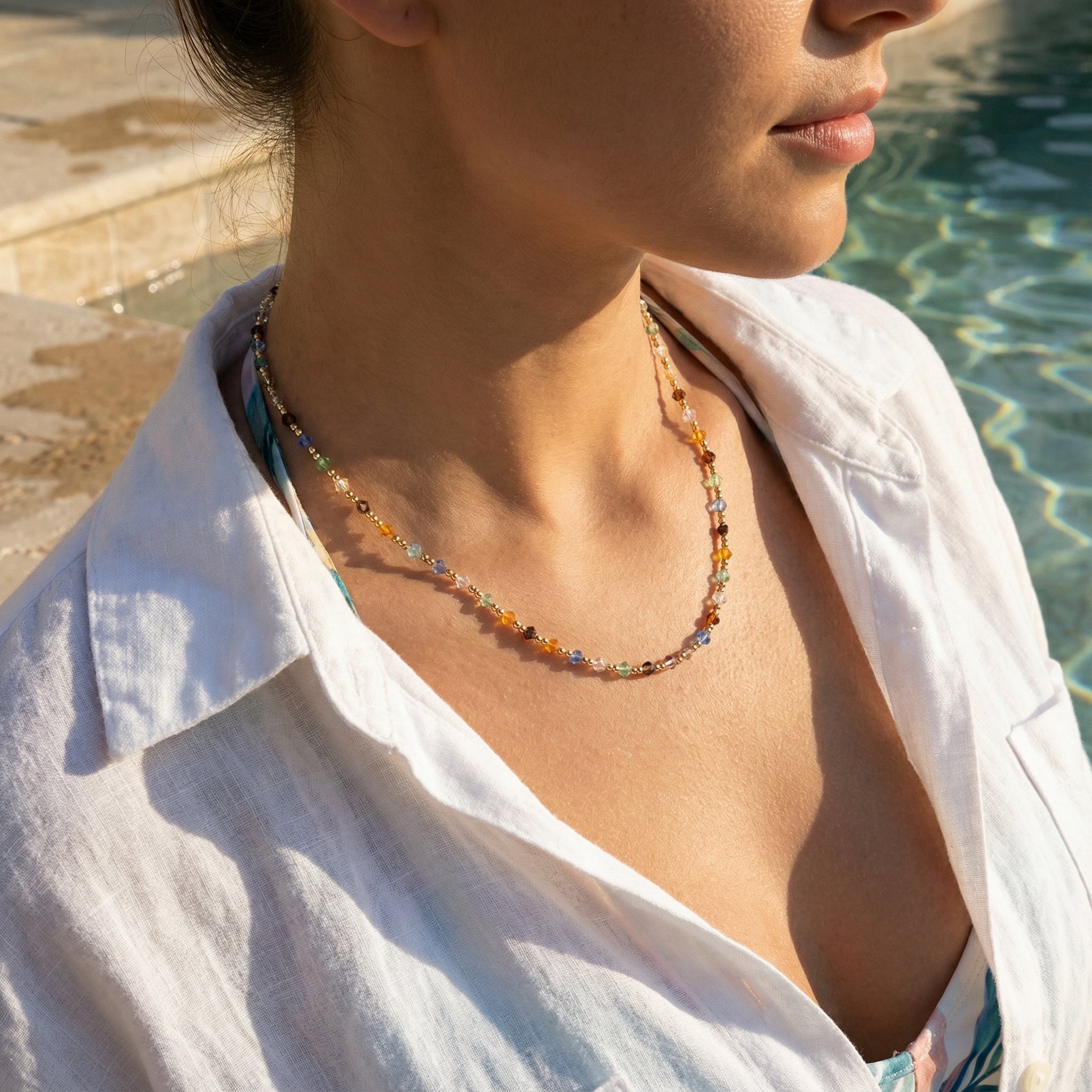 Colorful Square Choker