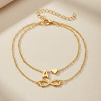 Infinity Heart Anklet Personalized