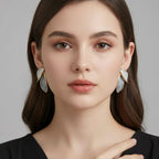 Blue Leaf Earrings