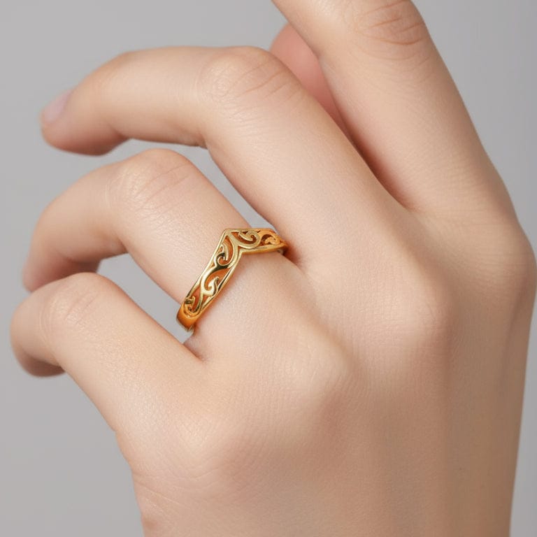 Elegant Gold Ring Gold Plated - Liekoo