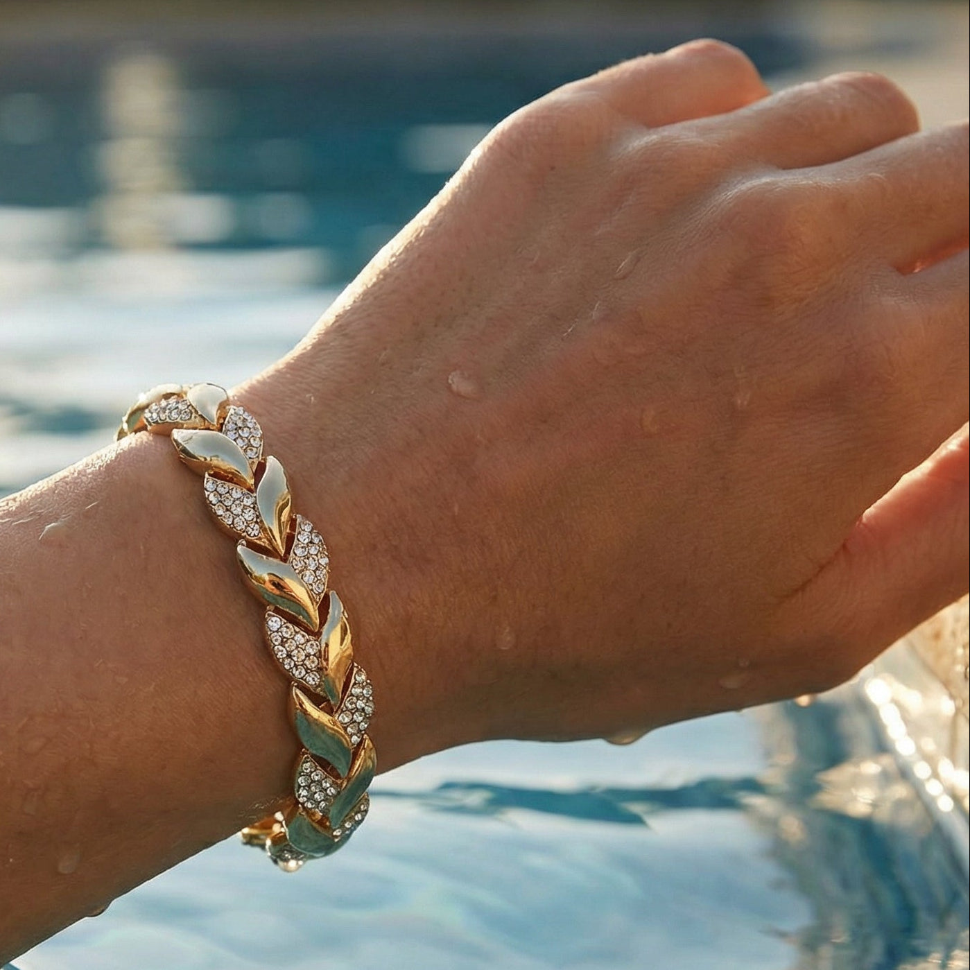 Pulseira de folha de ouro