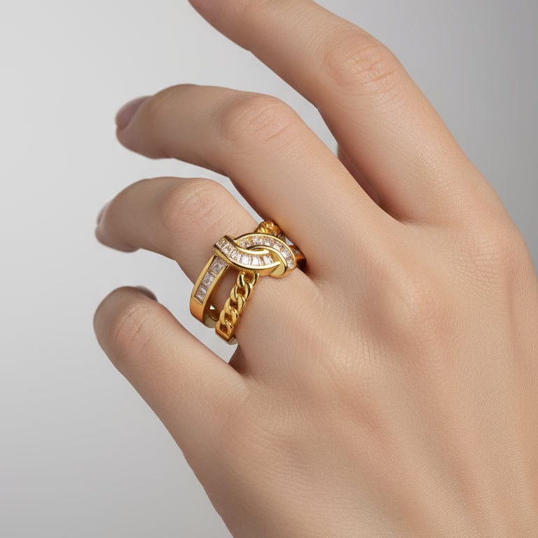 Anillo de nudo de circón