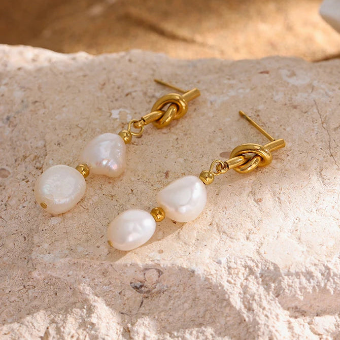 Pendientes de perla colgante