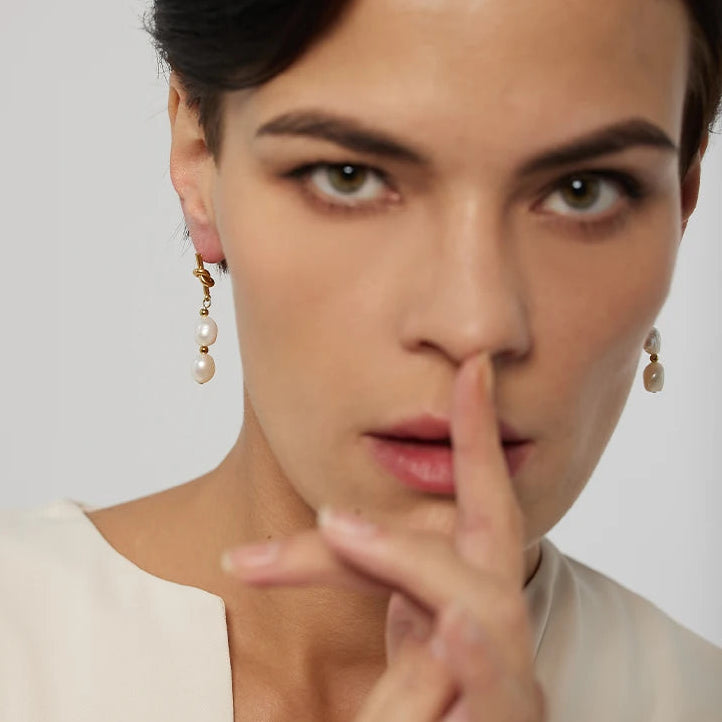 Pendientes de perla colgante