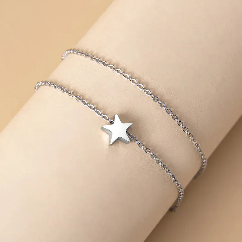 Star Charm Layered Anklet Adjustable Trendy