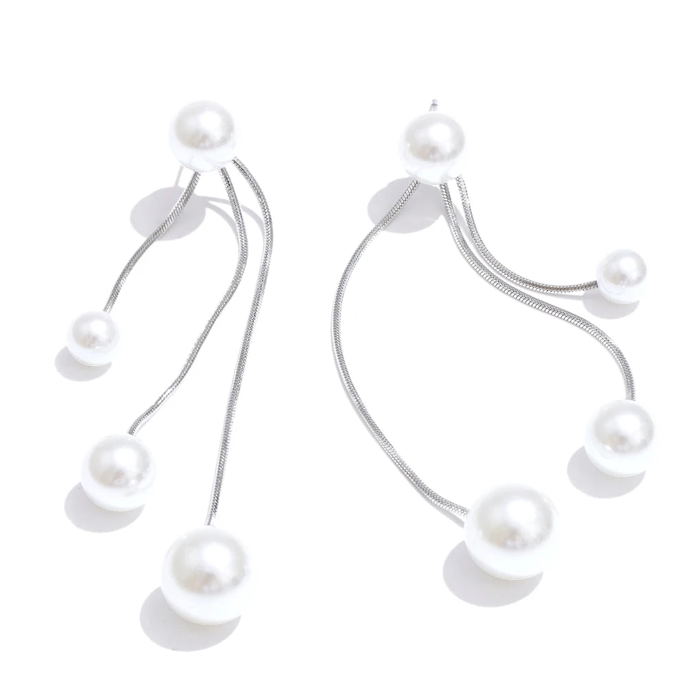 Pendientes de perlas brillantes